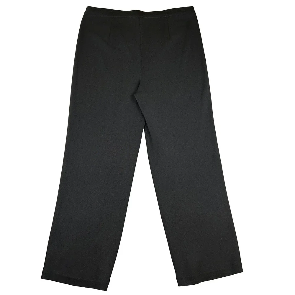 Misook Black Pull On Acrylic Knit Chic Travel Straight Leg Pants Plus Size 1X